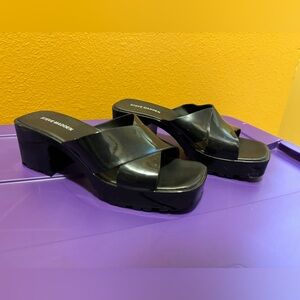 Steve Madden Candy Black Plastic Jelly Heel size 7